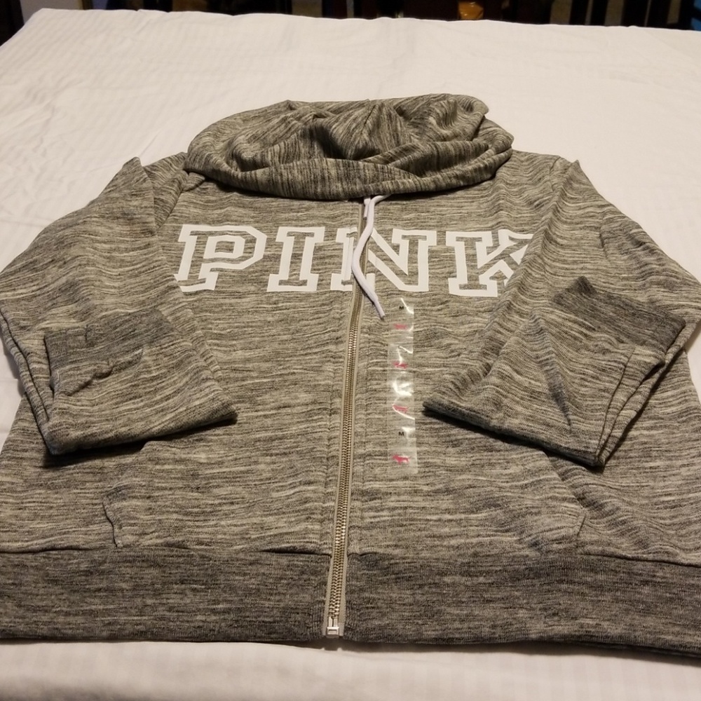 Heather grey and white hoodie